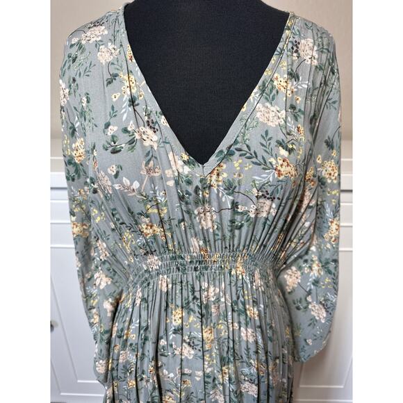 NATURAL LIFE Floral Midi Dress in Blue and Yellow - Picture 3 of 15